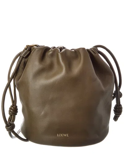 Loewe Flamenco Leather Bucket Bag In Brown