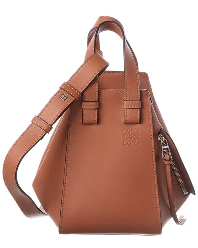 Loewe Compact Hammock Leather Tote In Brown