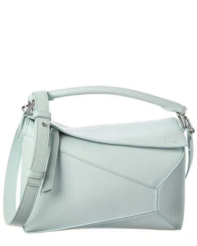 Loewe Puzzle Edge Small Leather Shoulder Bag In Blue
