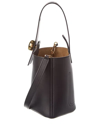 Loewe Pebble Mini Leather Bucket Bag In Black