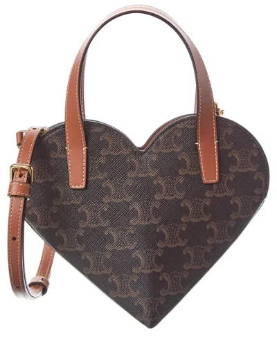 Celine Teen Couer Triomphe Coated Canvas & Leather Crossbody In Multi