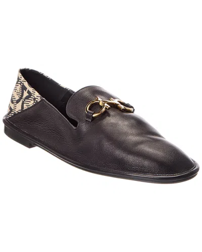Ferragamo Logo Leather Loafer In Brown