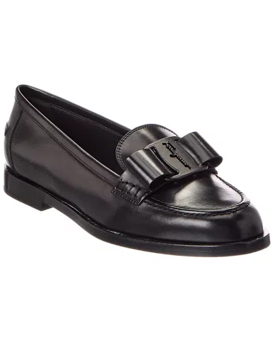 Ferragamo Viva Leather Loafer In Black