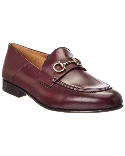 Ferragamo Ottone Leather Loafer In Burgundy