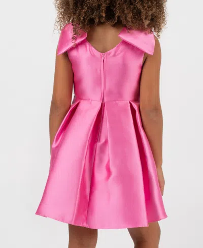 Rare Editions Girls 2t-6x Shoulder Bow Mikado Sleeveless Dress In Pink