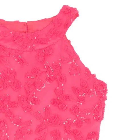 Rare Editions Girls 7-16 Bow Soutache Halter Bodice Dress In Pink