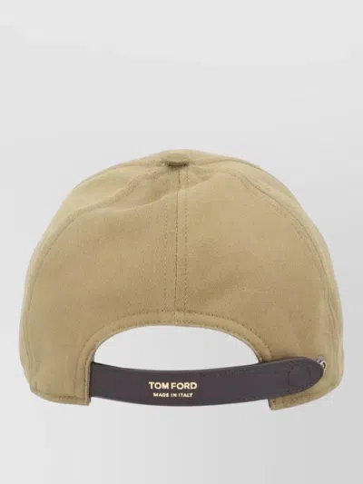 Tom Ford Structured Hat Curved Brim Silhouette In Green