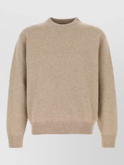 Prada Cashmere Crew Neck Sweater Long Sleeves In Neutral