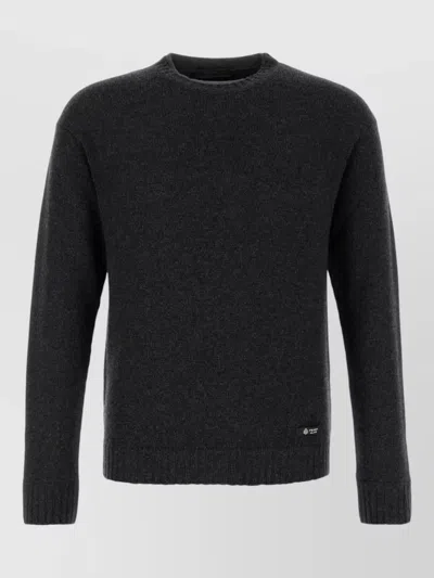Prada Cashmere Blend Crew Neck Knit Sweater In Black