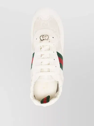 Gucci Shift Sneakers Low Top Rubber Sole In White