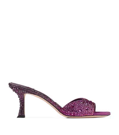 Jimmy Choo Skye 70 Embellished Mules In Purple