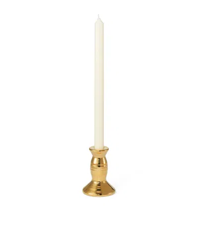 Aerin Small Gold-plated Allette Candle Holder In White