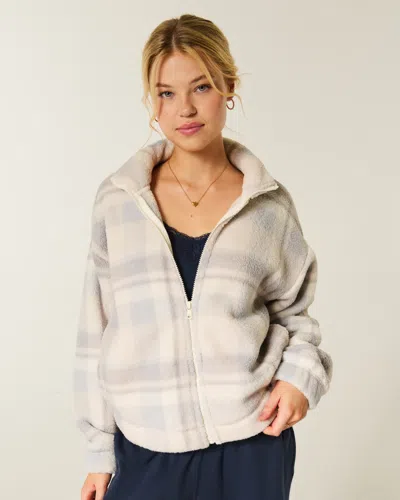 Gilly Hicks Sherpa Zip-up Sweatshirt In Blue