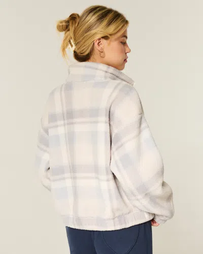 Gilly Hicks Sherpa Zip-up Sweatshirt In Blue