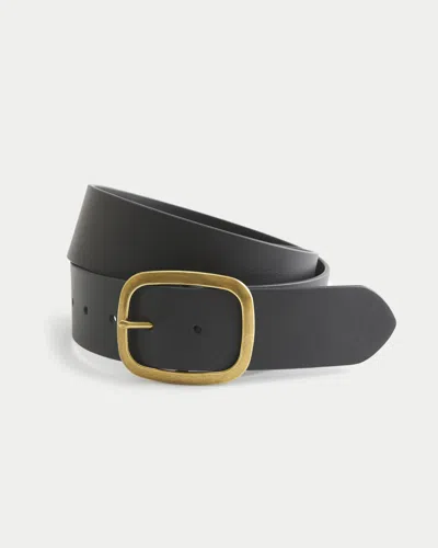 Hollister Vegan Leather Belt In Black