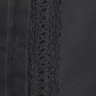 Hollister Lace Inset Button-through Shirt In Black