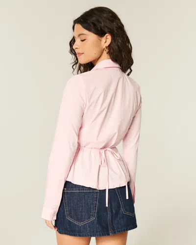 Hollister Lace Inset Button-through Shirt In Purple