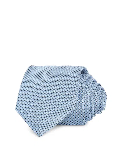 Hugo Boss Silk Classic Grid Tie In Blue