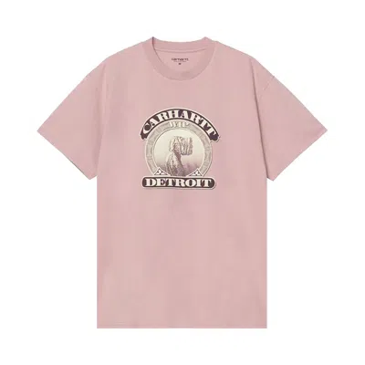 Pre-owned Carhartt Wip Short-sleeve Cold War T-shirt 'glassy Pink' | Men's Size Xl