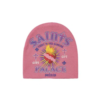 Pre-owned Palace Gods Gift Nein Cuff Beanie 'pink' | Men's Size Onesize