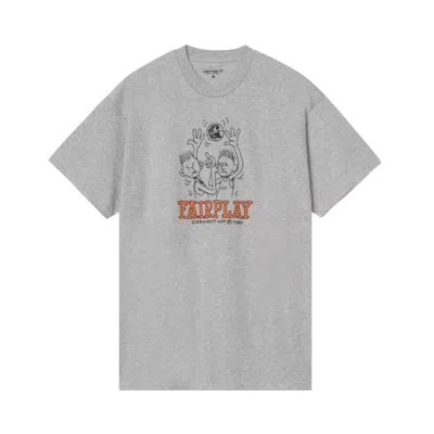 Pre-owned Carhartt Wip Short-sleeve Fairplay Tee 'grey Heather' | Men's Size Xl In Gray