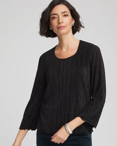 Chico's Bodre Flare Sleeve Top In Black In Black