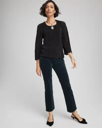 Chico's Bodre Flare Sleeve Top In Black In Black