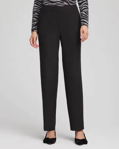 Chico's Textured Straight Tapered Ankle Pants In Black In Black