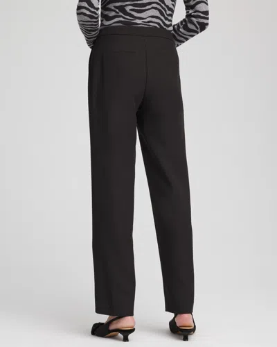 Chico's Textured Straight Tapered Ankle Pants In Black In Black