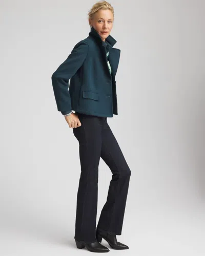 Chico's Plush Knit Blazer In Teal Shadow