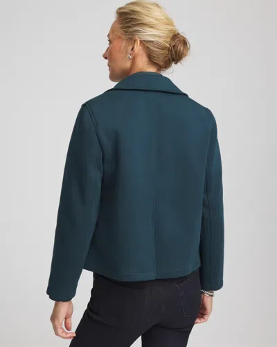 Chico's Plush Knit Blazer In Teal Shadow