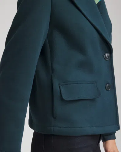 Chico's Plush Knit Blazer In Teal Shadow