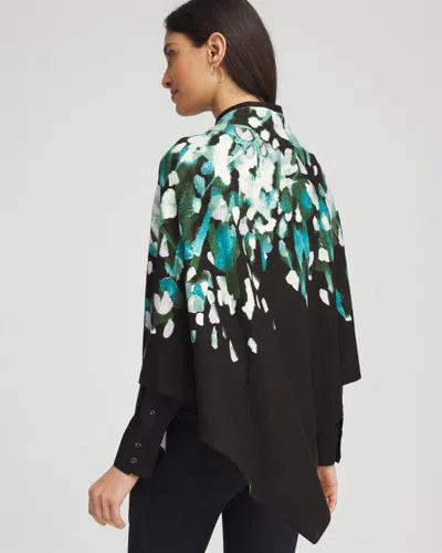 Chico's Convertible Knit Boatneck Poncho In Dark Aqua In Blue