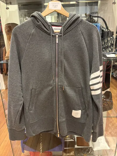 Pre-owned Thom Browne Hoodie In Gray
