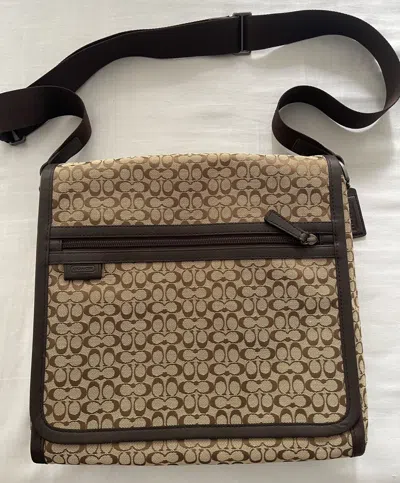 Pre-owned Coach Messenger Bag Classic Monogram Flawless In Sand