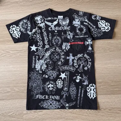 Pre-owned Chrome Hearts All Over Print T Shirt In Black