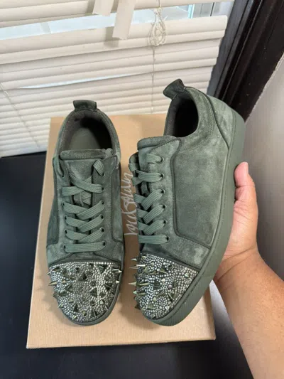 Pre-owned Christian Louboutin Junior Pik Pik Strass Size 10.5 Us / 435 Shoes In Green