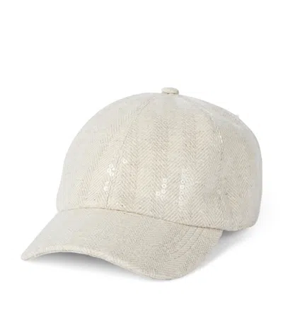 Brunello Cucinelli Wool-cashmere Monili-detail Cap In Neutral
