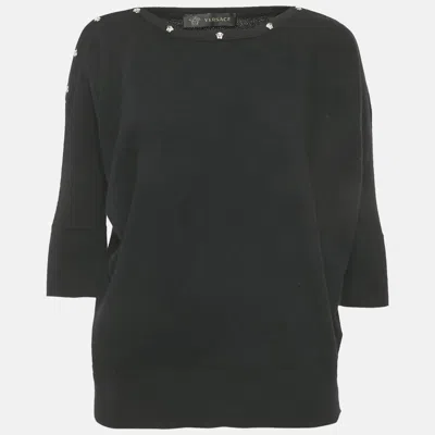 Pre-owned Versace Black Wool Sweater S
