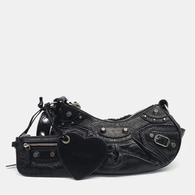 Pre-owned Balenciaga Black Leather Piercing Le Cargo Bag Xs