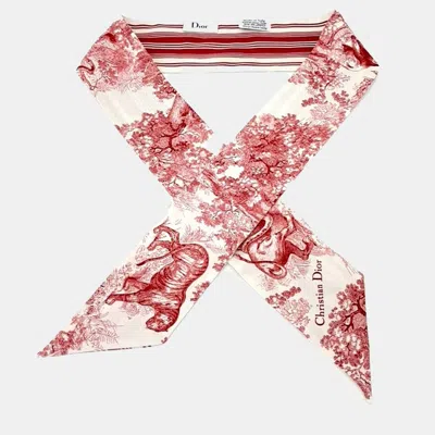 Pre-owned Dior Silk Mitzah In Red