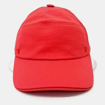 Pre-owned Hermes Cotton Cap Hat In Red