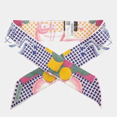 Pre-owned Hermes Silk Twilly In Multi