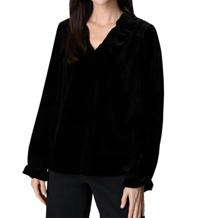 Habitat Velvet Flounce Collar Pullover In Black In Black