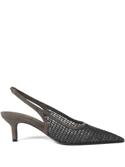 Brunello Cucinelli Slingback Pumps In Animal Print