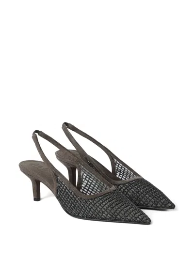 Brunello Cucinelli Slingback Pumps In Animal Print