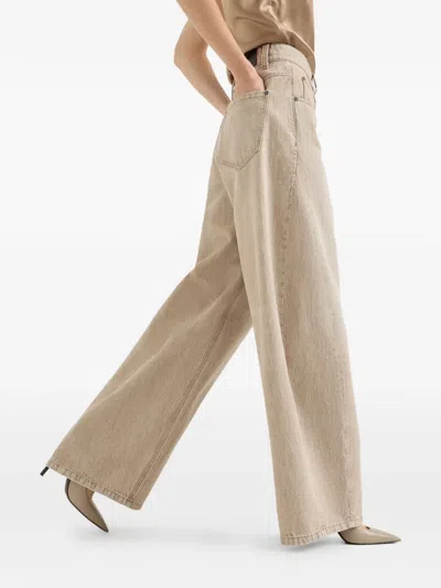Brunello Cucinelli Authentic Denim Trousers In Neutral