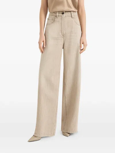 Brunello Cucinelli Authentic Denim Trousers In Neutral