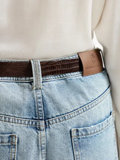 Brunello Cucinelli Baggy Tapered Trousers In Blue