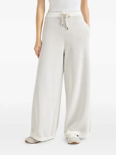 Brunello Cucinelli Drawstring Palazzo Pants In White